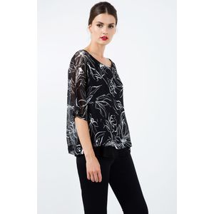 Top - Zomer - Korte Mouwen - Ronde Hals - Print Crêpe - 100% Viscose