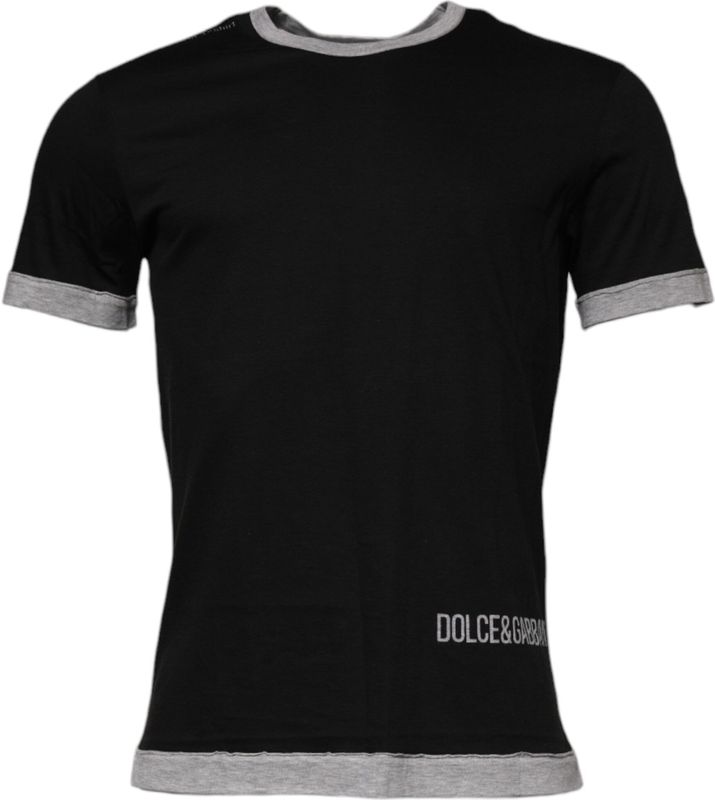Dolce & Gabbana - Logo Katoenen T-shirt - Zwart - Ronde Hals