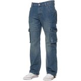 Kruze - Cargo Combat Jeans - Blauw - Heren - Multi Pocket