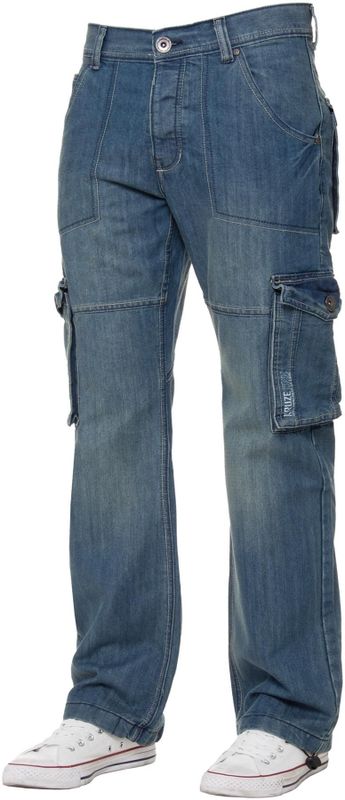 Kruze - Cargo Combat Jeans - Blauw - Heren - Multi Pocket