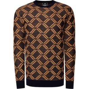 Rusty Neal - Gebreide Trui - Fijn - Ruitpatroon - Ronde Hals