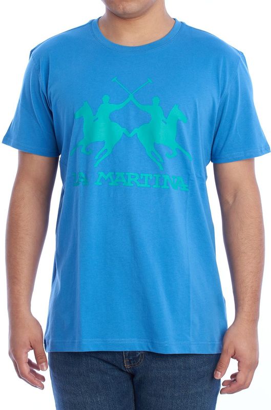 La Martina - Kurzarm T-Shirt - Katoen - Blauw