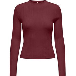 Only - Onlcoco Life - Trui - Wijnrood - Rib Mock Neck
