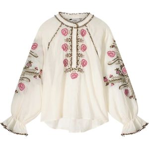 Summum 2s3023-11939 122 top flower embroidery ivory