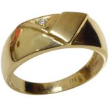 Christian 14 karaat cachet ring met diamant