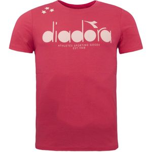 Diadora - Geranium - T-shirt - Rood - Korte Mouwen - Crew Neck