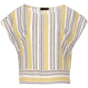 Linnen Top - Geel Gestreept - Mouwloos - Oversized