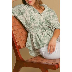 Toile Print Knoppenoverhemd