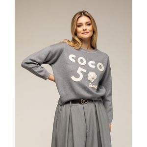 Jumper - COCO 5 - Gebreide Trui - Met Lange Mouwen - Ribboord aan Kraag en Manchetten