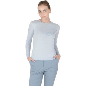 Crown Of Edinburgh Cashmere Lange Mouw Art 004 Lichtblauwe Letter J