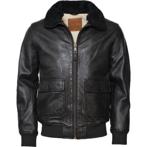 Top Gun - TG2023002 - Leren Jas - Met Lamsleren Kraag