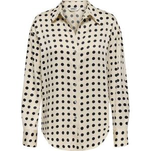 Only, Dames, Blouses & Shirts, Beige, Maat: XS Satijn,