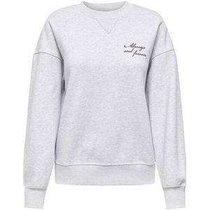 Only onlsofia l/s word o-neck swt 15329876 light grey melange