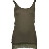 Silvian Heach - Tanktop - Groen - Dames - Met Kanten Inzetstuk