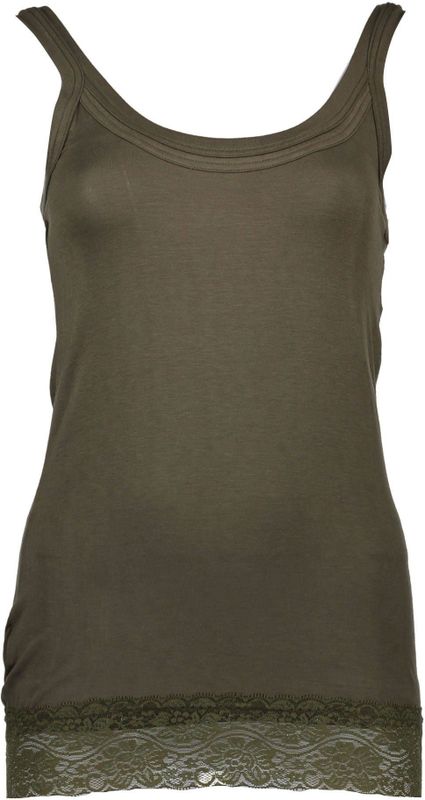 Silvian Heach - Tanktop - Groen - Dames - Met Kanten Inzetstuk