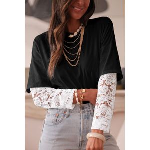 Lace Sleeve Gelaagd Top