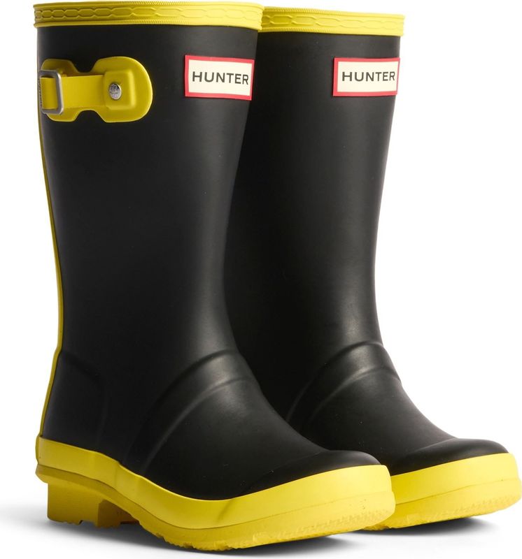 Hunter Junior Originals Rubberlaarzen Kinderen Zwart/Verlicht Geel