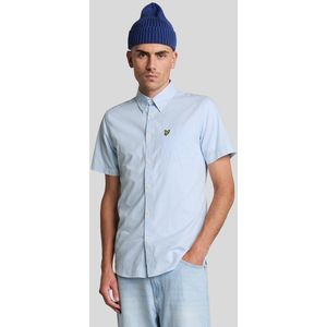 Lyle & Scott - Korte Mouw Slim Fit Gingham Overhemd - Blauw