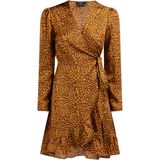 faina Jurk  bruin / oranje