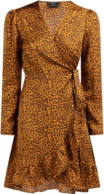 faina Jurk  bruin / oranje