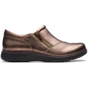 Clarks - Certina Pure - Dames Instapper - Bronze - Leren Bovenkant