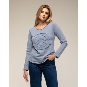 Imprimétops - Geborduurde Top - Lange Mouwen - Ronde Hals - Vredessymbool