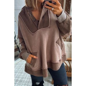 Geknoopte gebreide hoodie met capuchon