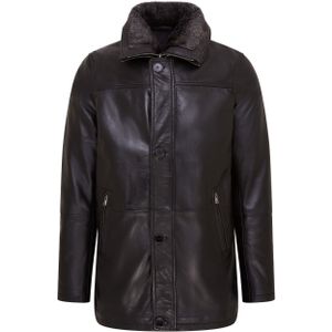 Heren - Leren Trenchcoat - Zwart - Mid-Length - Varkaus