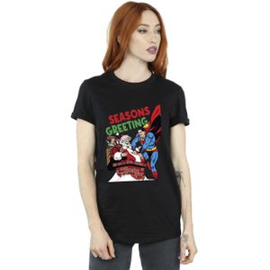 Li-cense Dc comics dames superman santa comic katoenen vriendje t-shirt