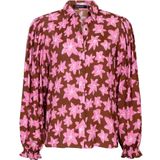 Ydence - Alyssa Ws2552 - Blouse - Bruin - Bloemenpatroon