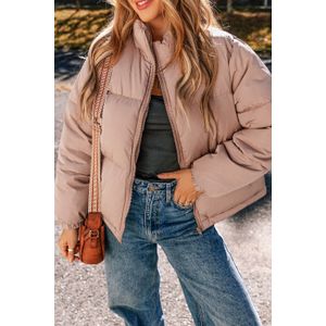 Pufferjack met lange mouwen en opstaande kraag