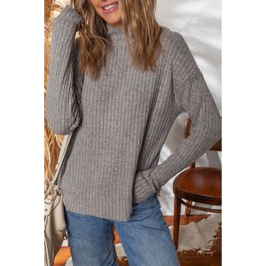 Geribbelde gebreide coltop