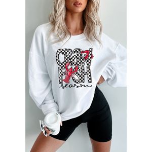 Crawfish Seizoen Waffle Gebreid Sweatshirt