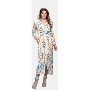 Mucho Gusto - Jurk Francis Bay - Off-White - Met Kettingprint
