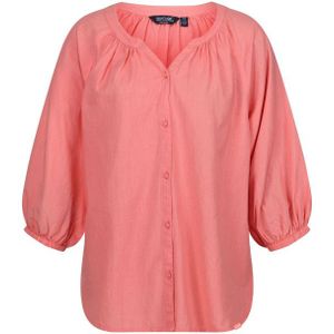 Regatta - Eenvoudig Shirt - Groen - Katoen/Linnen - Relaxed Model