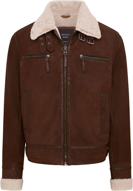 Heren - Bomberjack - Bruin - Echt Schapen Suède - Sandnes