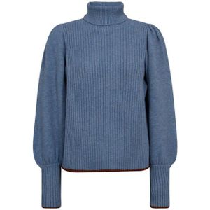 Co'Couture - Row CC Puff Rib Roll Neck - Coltrui - Blauw