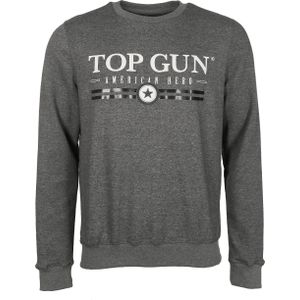 TOP GUN - Sweatshirt - Grijs Gemêleerd - Lange Mouw - Ronde Hals