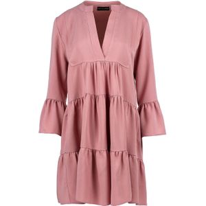 Jurk - Donker Roze - A-lijnmodel - Geplooide Naden