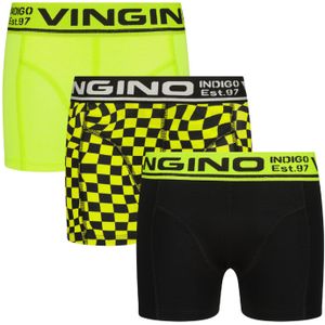 Vingino Jongens ondergoed 3-pack boxers check neon
