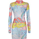 Philipp Plein - Duchesse Midi Jurk - Veelkleurig - Dames - Polyester