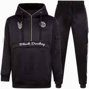 Black Donkey Critical zip set i black/white