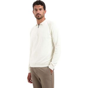 No Excess - Trui - Taupe - Knitwear - Halve Rits - Polokraag