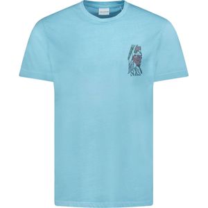 No Excess T-shirt korte mouw ronde hals met print aqua