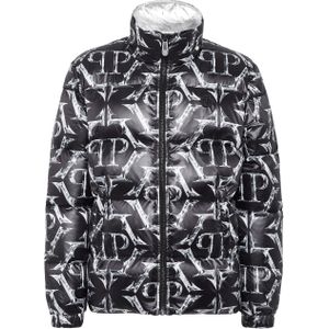 Philipp Plein - Nylon Puffer Jacket Chrome - Donsgeïsoleerde Jas - Zwart