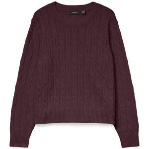Vero Moda - VMARIES LS O-NECK CABLE PULLOVER BF - Gebreide Trui - Winetasting