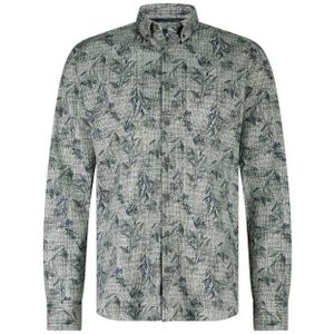 State of Art - Overhemd - Grijs Groen - Jersey - Met Allover Print