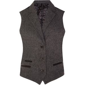Womens Tweed jaren 1920 visgraat grijs vest