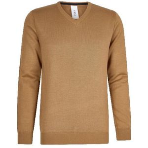 Hønk Camel katoenen pullover met v-hals
