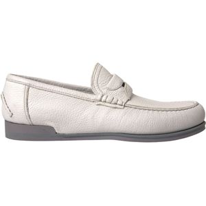 Dolce & Gabbana - Loafers - Wit Grijs - Leer